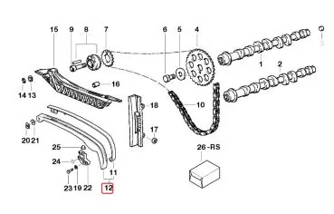 Chain tensioner with lining - 11311465010