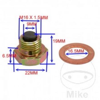 Magnetische Ölablass Schraube M16X1,50 mit Dichtring ers. 07119902292