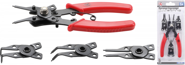 Circlip Pliers with Interchangeable Heads | 160 mm | 5 pcs.