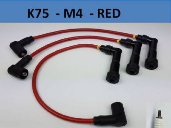 K75 ignition wires - M4 Connector - RED